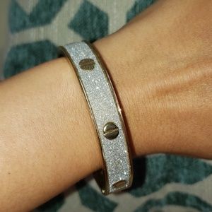 Glittery gold and sparkly white bangle